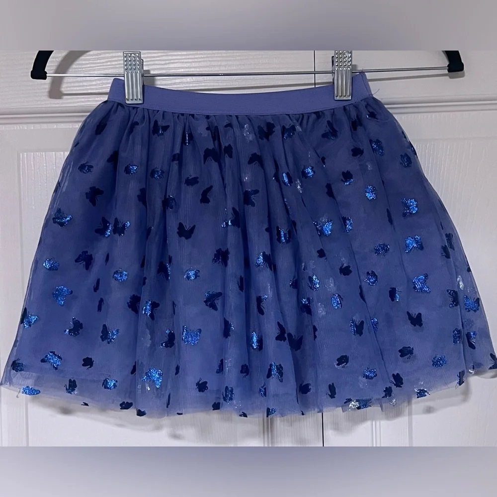 Girls'  Bluey Blue Glitter Butterfly Tulle Skirt